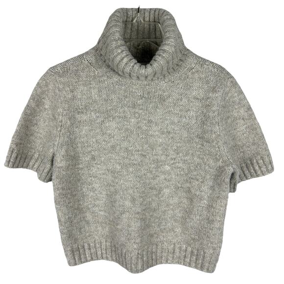 Abercrombie and Fitch Heathered Gray Wool Blend Turtleneck Ribbed Sweater Tee XS - Picture 1 of 6